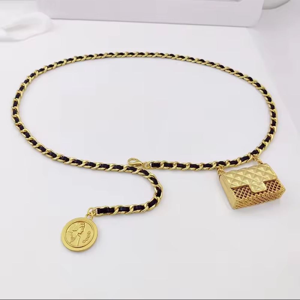 Gold Chain Bag Belt Fashion - Picture 8 of 11